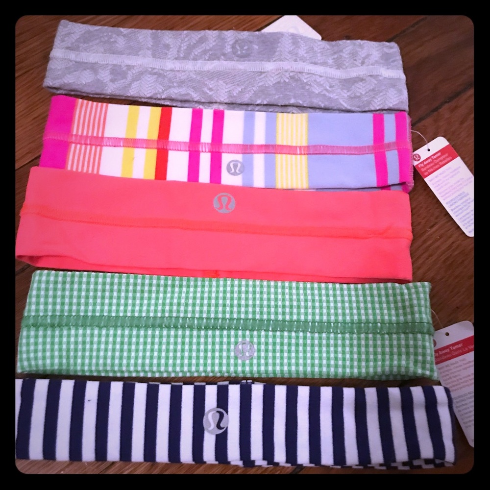 5 Lululemon headbands! All new-with and w/o tags